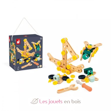 Brico'Kids Konstruktionsspiel aus Holz mit 100 Teilen J06454 Janod 7