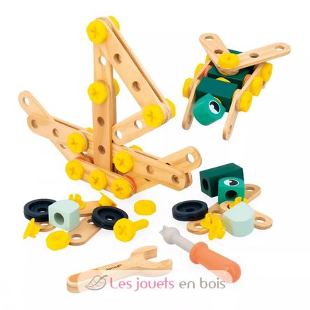 Brico'Kids Konstruktionsspiel aus Holz mit 100 Teilen J06454 Janod 1