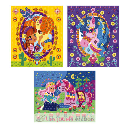 Mosaik-Aufkleber Ponys und Einhörner J07957 Janod 3