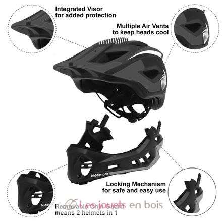 Fahrradhelm Schwarz Small KMHFF05S Kiddimoto 3