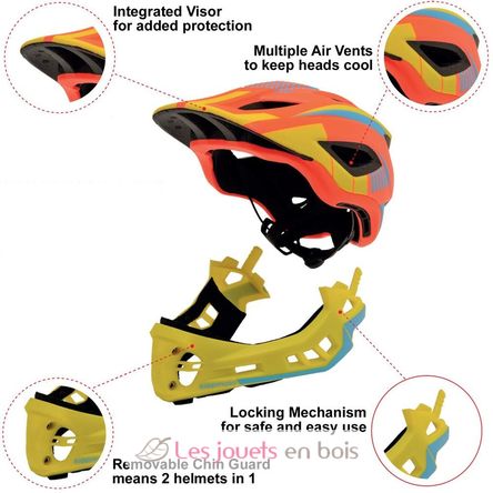 Fahrradhelm Orange Gelb Small KMHFF02S Kiddimoto 2