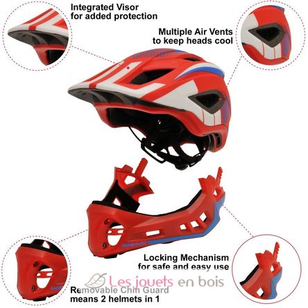 Fahrradhelm rot blau Small KMHFF03S Kiddimoto 2