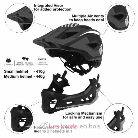 Fahrradhelm Schwarz Rot Blau Small KMHFF08S Kiddimoto 2