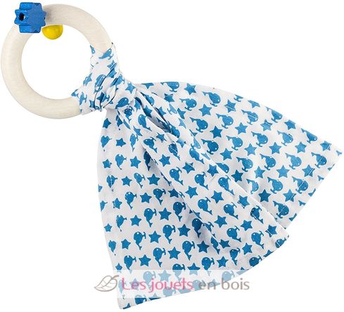 Holzrassel mit Kuscheltuch Bib0+ blau EFK-120-000-605 Little Big Things 1