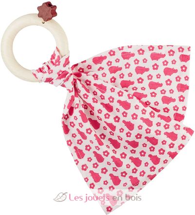 Holzrassel mit Kuscheltuch Bib0+ rosa EFK-120-000-604 Little Big Things 1