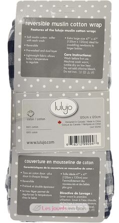 Muslin swaddle mulltuch reversible - Navy LLJ-121-003-001 Lulujo 5