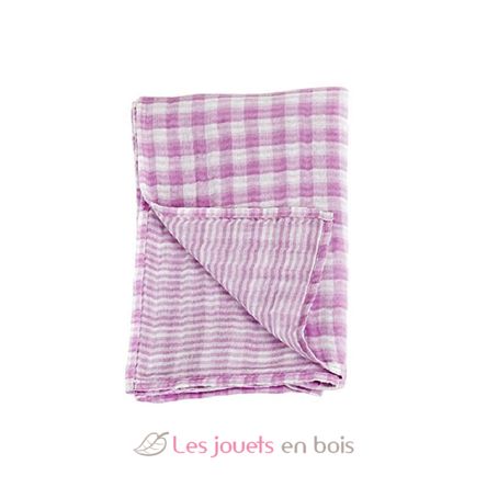 Muslin swaddle mulltuch reversible - pink LLJ-121-003-002 Lulujo 1