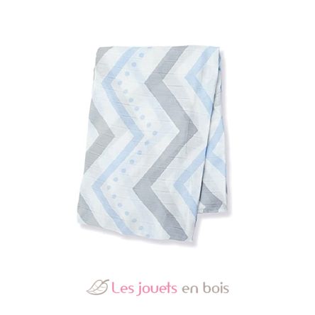 Bamboo Swaddle Mulltuch - Blue Chevron LLJ-121-005-005 Lulujo 5