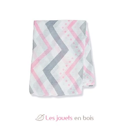 Bamboo Swaddle Mulltuch - Pink Chevron LLJ-121-005-006 Lulujo 1