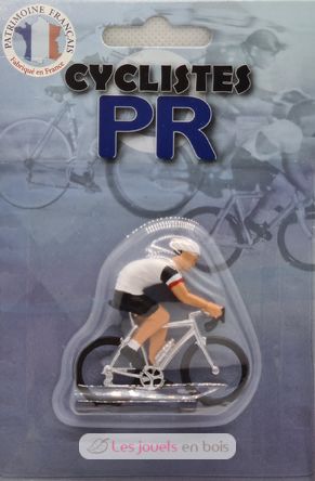 Radfahrer Figur M Blaues Trikot mit weißen Ärmeln FR-M11 Fonderie Roger 1