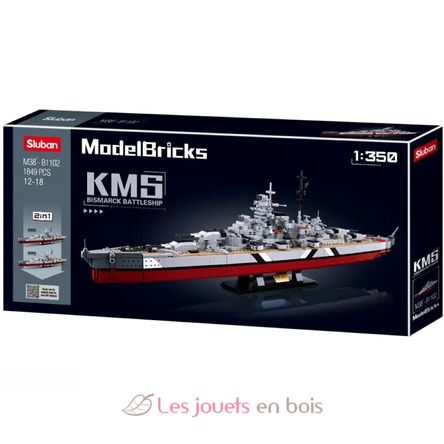 Model Bricks - Bismarck-Schlachtschiff SL-M38-B1102 Sluban 1