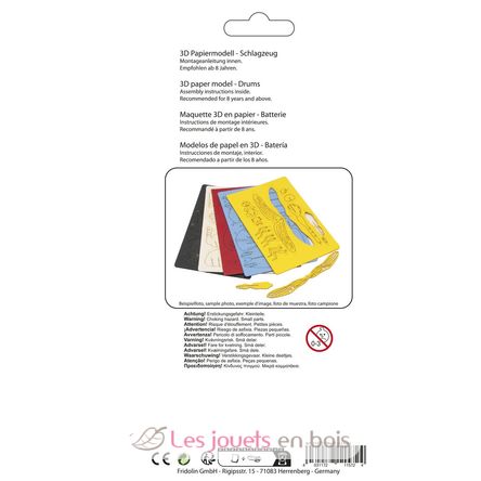 3D Papiermodell - Schlagzeug FRI-11572 Fridolin 3