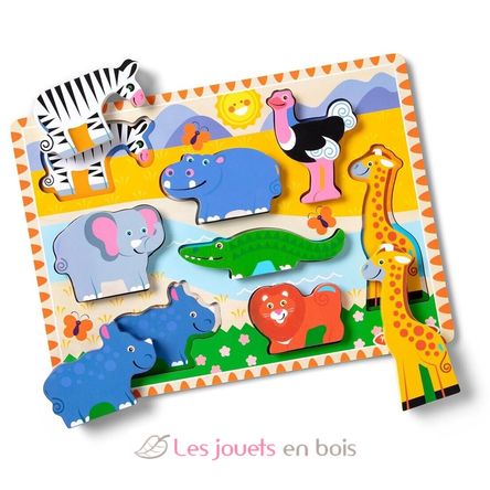 Holzklotz-Puzzle Safaritiere MD03722 Melissa & Doug 1