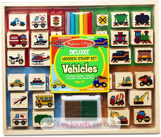 Deluxe Stempelset aus Holz - Fahrzeuge MD-41901 Melissa & Doug 1