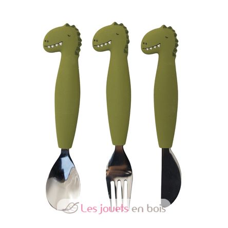 Kinderbesteck Set aus Silikon Mr Dino TX-96-442 Trixie 1