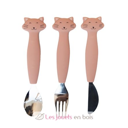 Kinderbesteck Set aus Silikon Mrs Cat TX-96-454 Trixie 1