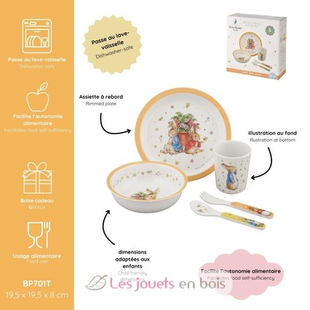 5 teiliges Geschirrset Peter Hase orange PJ-BP701T Petit Jour 4