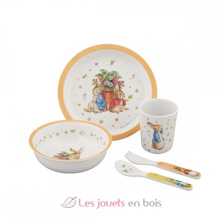 5 teiliges Geschirrset Peter Hase orange PJ-BP701T Petit Jour 1