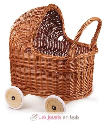 Wicker Kinderwagen mit Gummirädern EG-520040-Rouge Egmont Toys 1