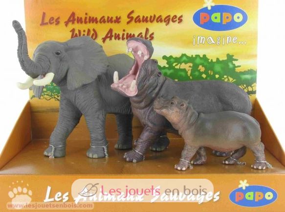 Elefanten, Nilpferde und kleine Set PA80001-3239 Papo 2
