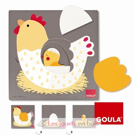 Puzzle Huhn, Ei, Küken GO53027-4036 Goula 2