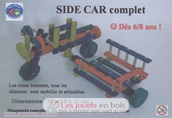 Sidecar - farbige Holz ETA0126-3046 Equilibre et aventure 1