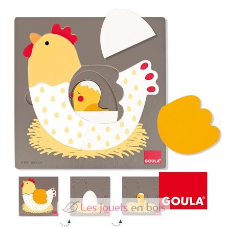 Puzzle Huhn, Ei, Küken GO53027-4036 Goula 1