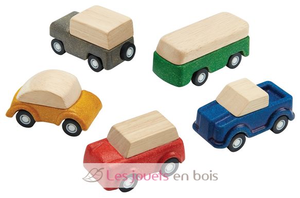 Set mit 5 kleinen Fahrzeugen PT6285 Plan Toys 1