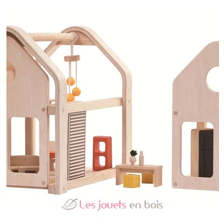 Möbliertes 3-in-1-Puppenhaus PT7611 Plan Toys 12