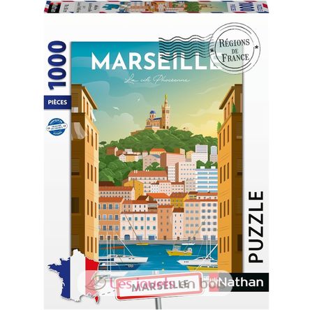 Puzzle Marseille-Plakat 1000 Teile NA12002003 Nathan 1