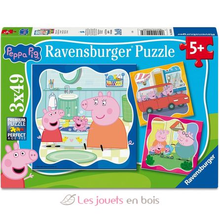Puzzle Peppa Pig Familie zuerst 3x49 pcs RAV12004288 Ravensburger 1