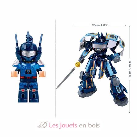 Roboter PR Mecha 2in1 blau grau SL-M38-B1278 Sluban 3