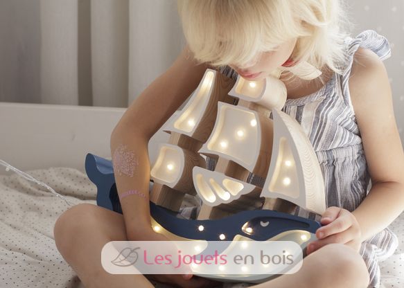 Schiff-Nachtlampe blau LL029-360 Little Lights 3