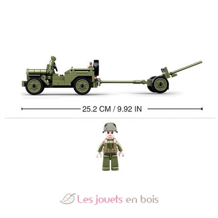 Army WWII - Jeep mit Flugabwehrkanone SL-M38-B0853 Sluban 4