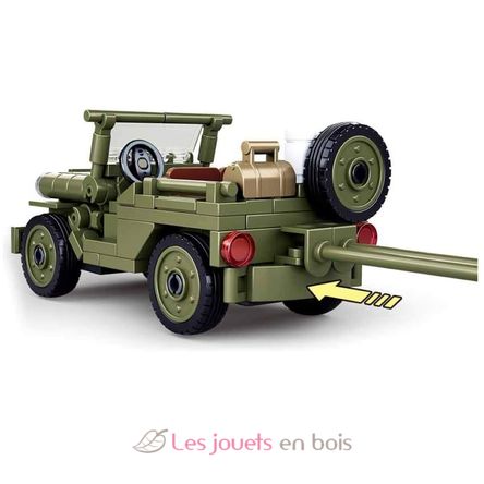 Army WWII - Jeep mit Flugabwehrkanone SL-M38-B0853 Sluban 5