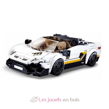 Model Bricks - Weißer italienischer Supersportwagen SL-M38-B0957 Sluban 2