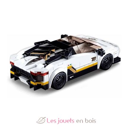 Model Bricks - Weißer italienischer Supersportwagen SL-M38-B0957 Sluban 3