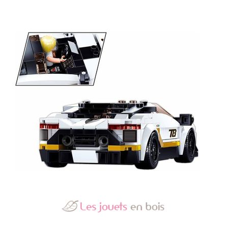 Model Bricks - Weißer italienischer Supersportwagen SL-M38-B0957 Sluban 4