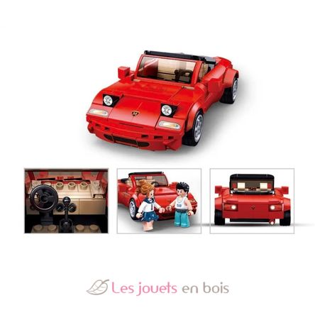 Model Bricks - MX5 Roter Sportwagen SL-M38-B1128 Sluban 4
