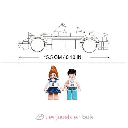 Model Bricks - MX5 Roter Sportwagen SL-M38-B1128 Sluban 5