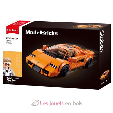 Model Bricks - Orangefarbener Sportwagen SL-M38-B1127 Sluban 1