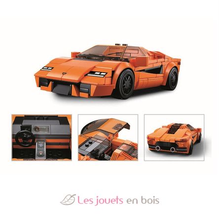 Model Bricks - Orangefarbener Sportwagen SL-M38-B1127 Sluban 4
