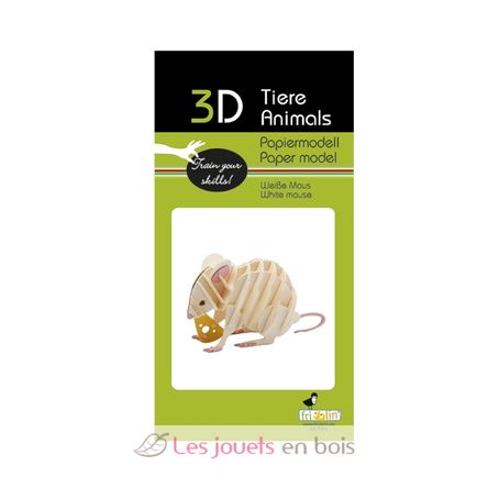 3D Papiermodell - weiße Maus FRI-11689 Fridolin 2