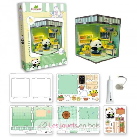 Mini-Szene zum Gestalten Chibi Box Panda SYCREA091 Sycomore 2