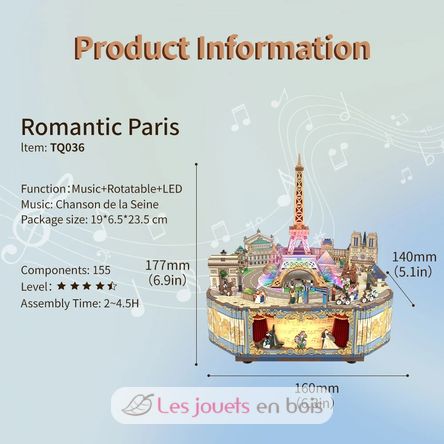 3D-Puzzle Spieluhr Romantisches Paris T-TQ036 Tonecheer 6