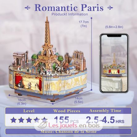 3D-Puzzle Spieluhr Romantisches Paris T-TQ036 Tonecheer 5