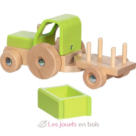 Traktor mit Anhänger grün GK55838 Goki 3