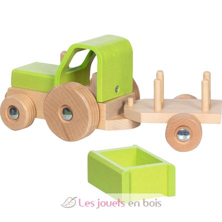 Traktor mit Anhänger grün GK55838 Goki 4