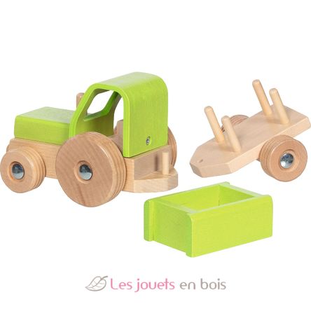 Traktor mit Anhänger grün GK55838 Goki 6