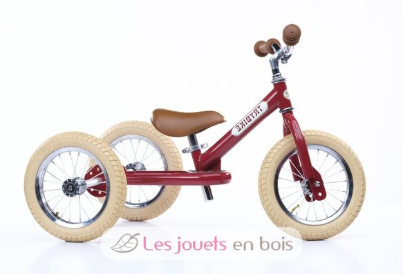 Trybike Laufrad 2-in-1 Stahl rot - Dreirad und Fahrrad ohne Pedale für  Kinder